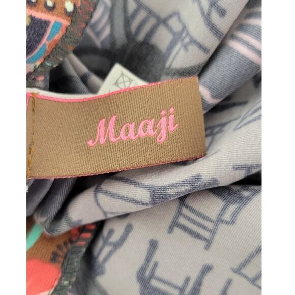 Revolve Maaji Mini Dress Womens Medium Ruffled Abstract Boho Cottagecore Dress - Picture 4 of 8